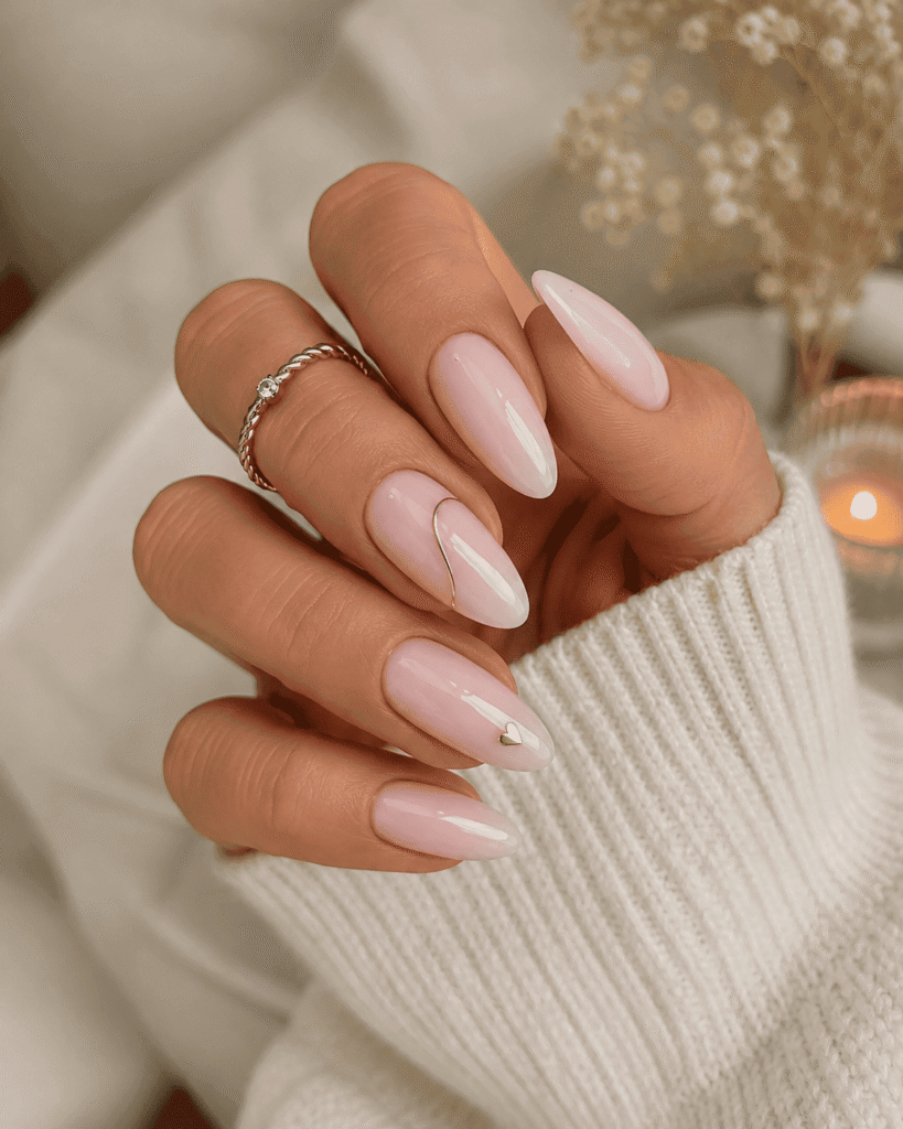 Soft blush pink square nails with a glossy nude finish, featuring a clean minimalist manicure on short acrylic nails. Elegant pale pink nail art with a smooth gel shine, perfect for classy everyday nails, bridal nails, and simple chic manicure inspiration.