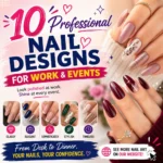 Glossy sky blue swirl nails with elegant oval shape, featuring modern professional summer nail art perfect for work and special events.