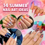 Classy black and white graphic almond nail design with glossy abstract details.